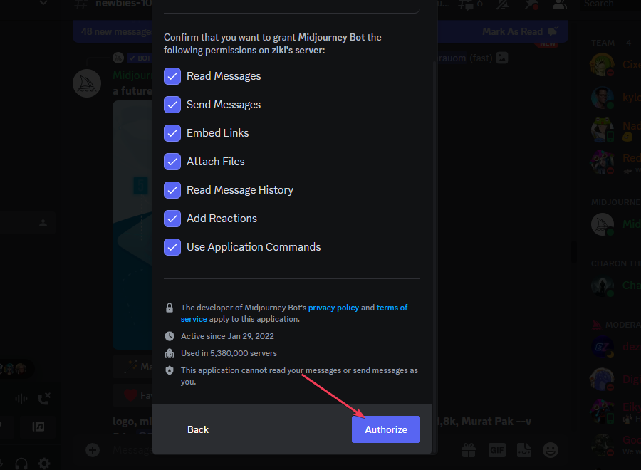 8 روش برای رفع مشکل The application did not respond در میدجورنی 4 Discord WYph7qKLT8