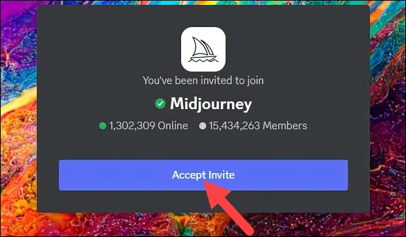 8 روش برای رفع مشکل The application did not respond در میدجورنی 9 accept invite