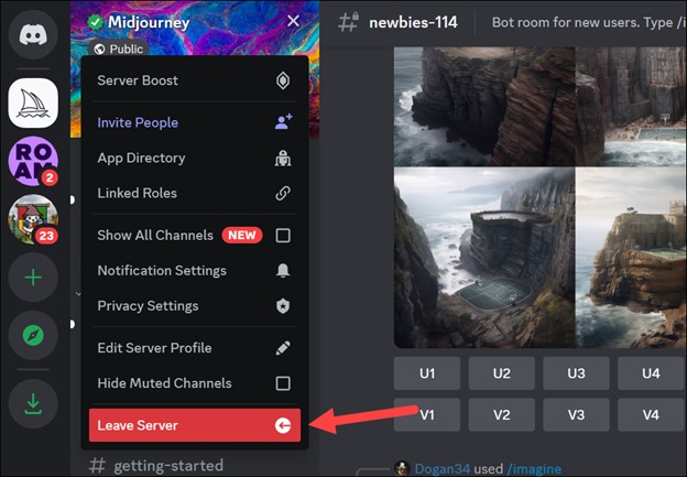 8 روش برای رفع مشکل The application did not respond در میدجورنی 8 leave server
